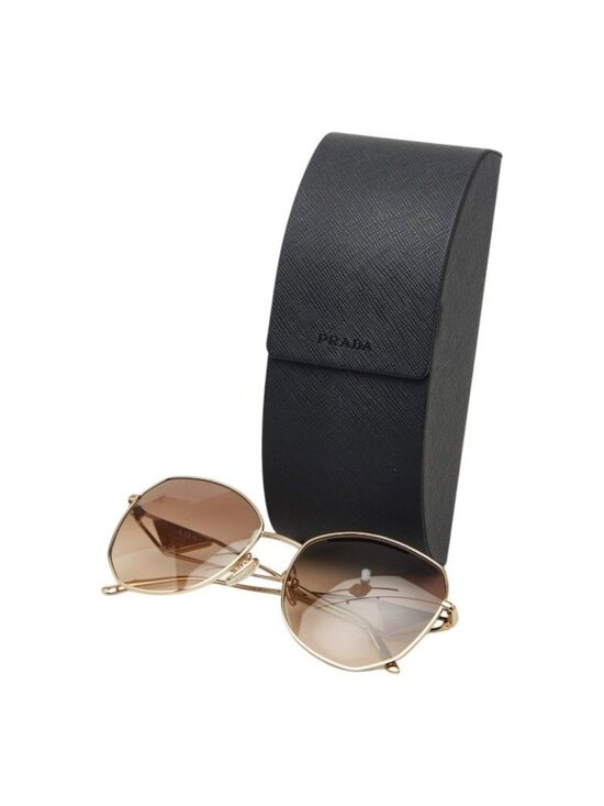 Prada Metal Frame Full Rim Gradient Sunglasses Gold Eyewear main image 8